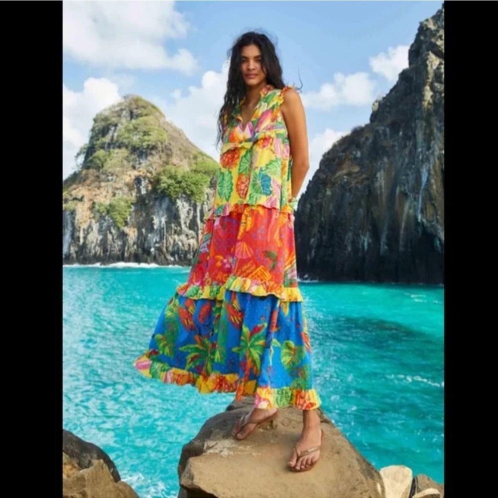 FARM Rio Mixed Print Vibrant Floral Maxi